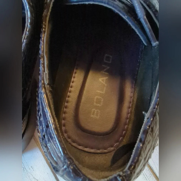 BOLANO Dallas 002 Navy Mens 9 Oxford Shoes Crock And Eel Print - Picture 8 of 10